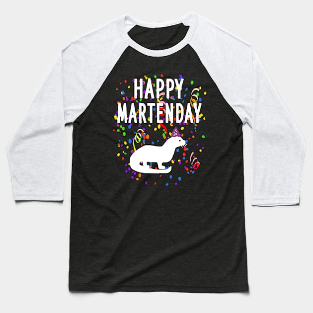 Happy Mardertag marten nocturnal pet animal Baseball T-Shirt by FindYourFavouriteDesign